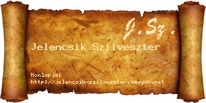 Jelencsik Szilveszter névjegykártya